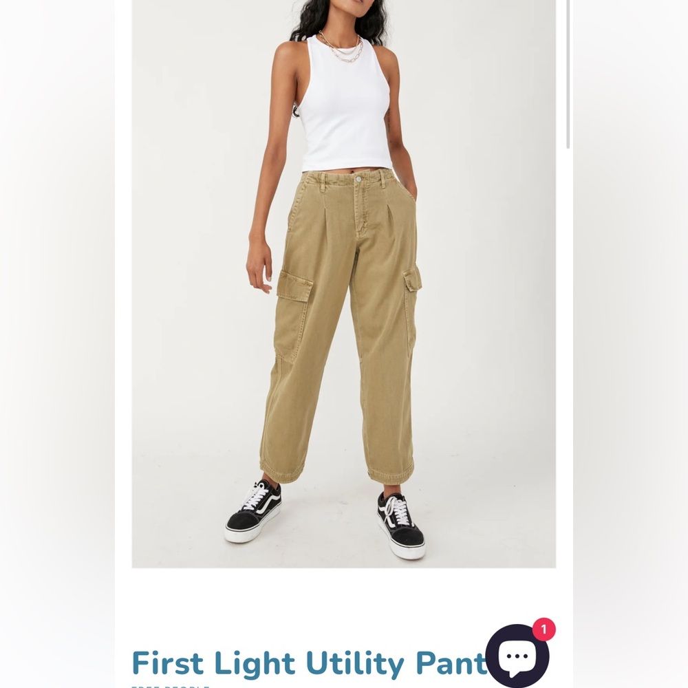 Free People Utility Pants- Boa Green NWT